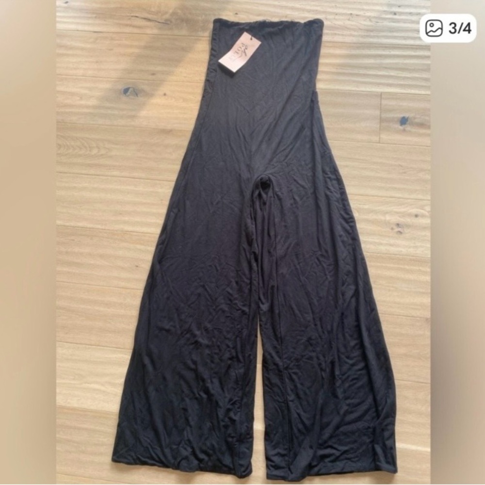 Oh Polly Strapless Black Wide-Leg Jumpsuit - Picture 3 of 7